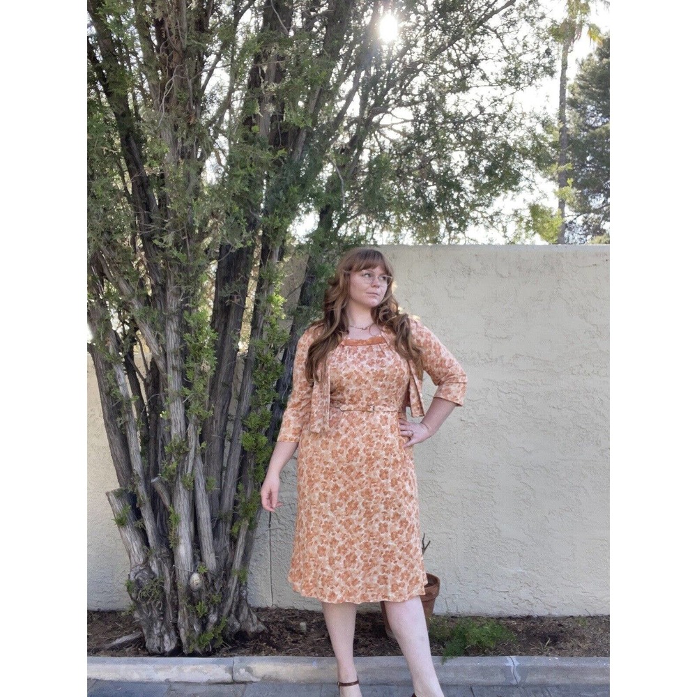 *WOUNDED BIRD* 50s 60s 3pc. Dress Jacket Set- Size 24.4